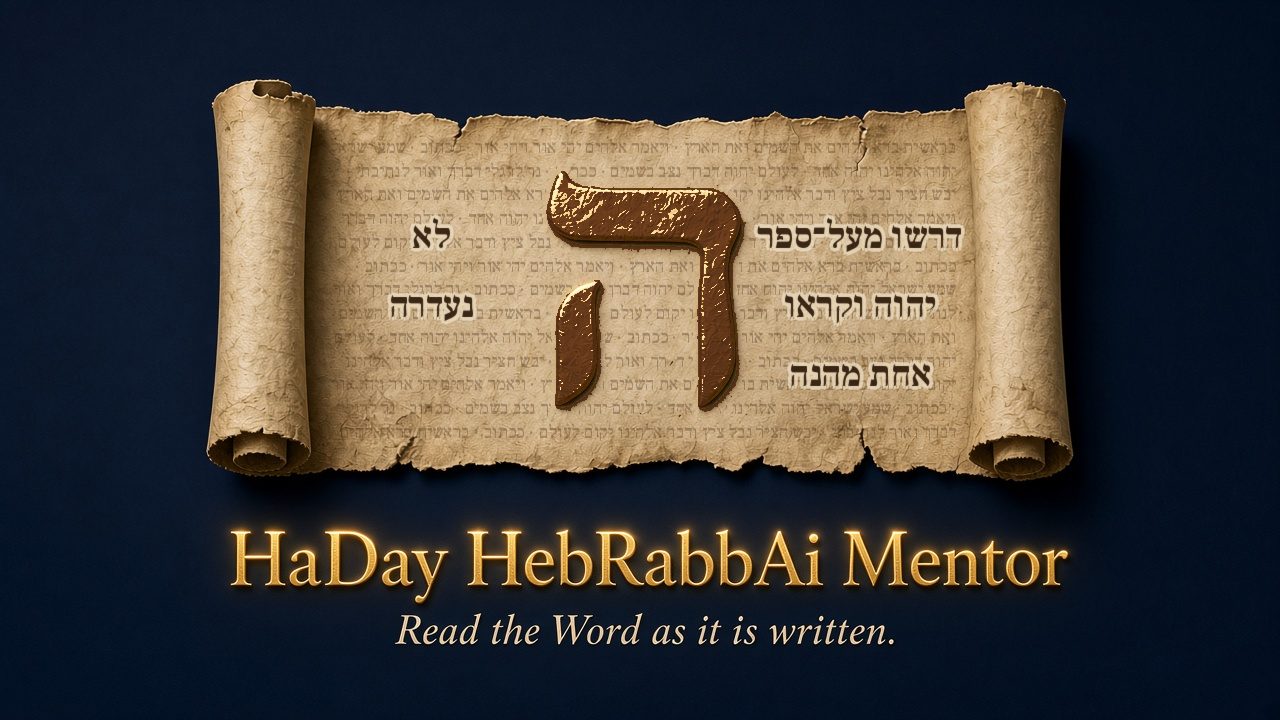 HaDay HebRabbAi Mentor. Read the Word as it is written.